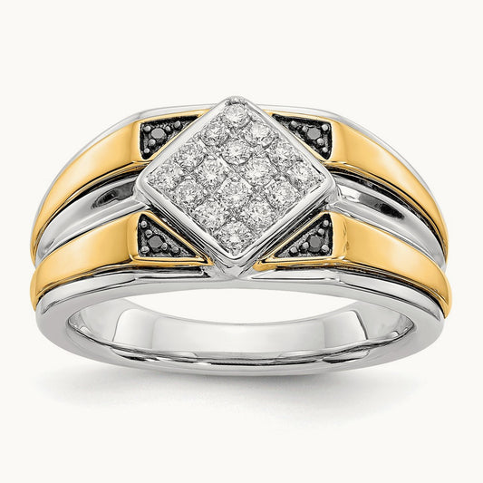 Black and Diamond Mens Ring — photo set