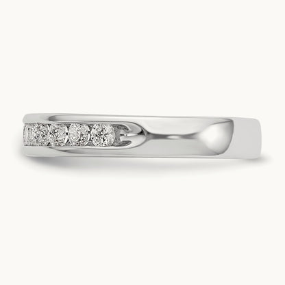 11-Stone Diamond Channel Band, 14K White Gold