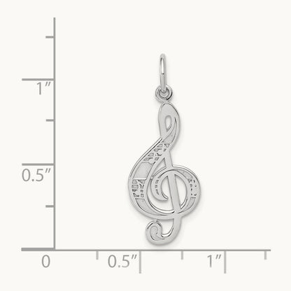 Treble Clef Charm — 14K White Gold