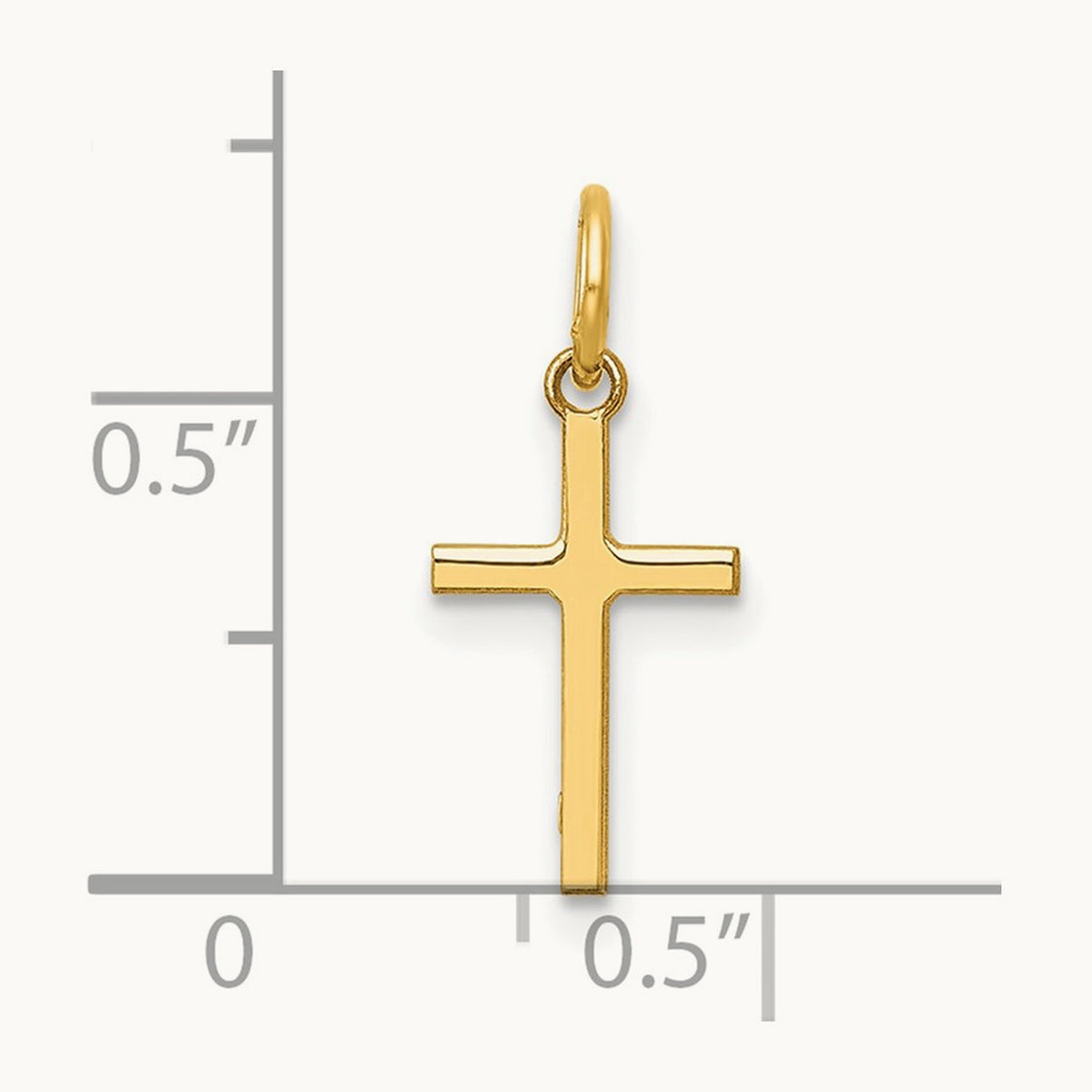 Polished Cross Charm, 14K