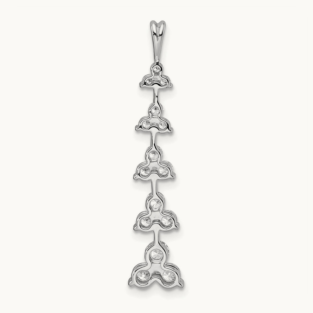 Five 3 Stone Bar Chain Slide, 1.00 ct tw Lab-Grown Diamond