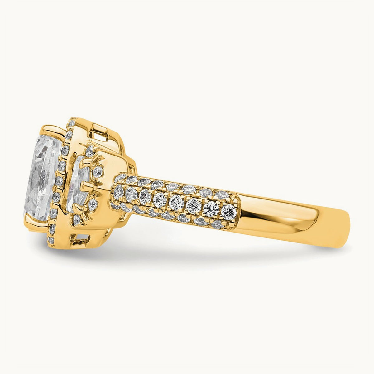Cushion Halo Engagement Ring, 3.00 ct tw Lab-Grown Diamond