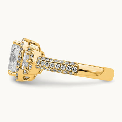 Cushion Halo Engagement Ring, 3.00 ct tw Lab-Grown Diamond