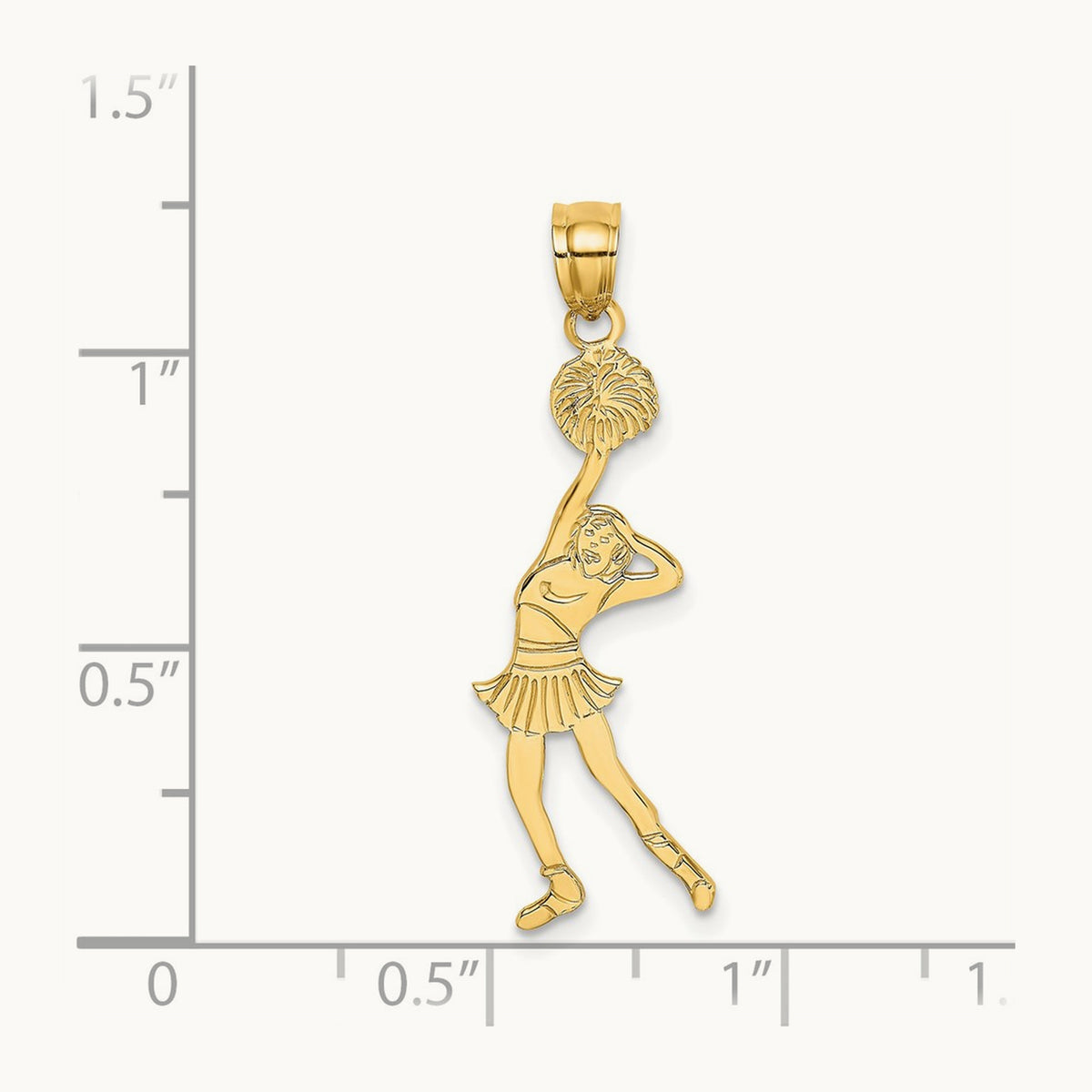 Cheerleader with Hand on Head Charm, 14K