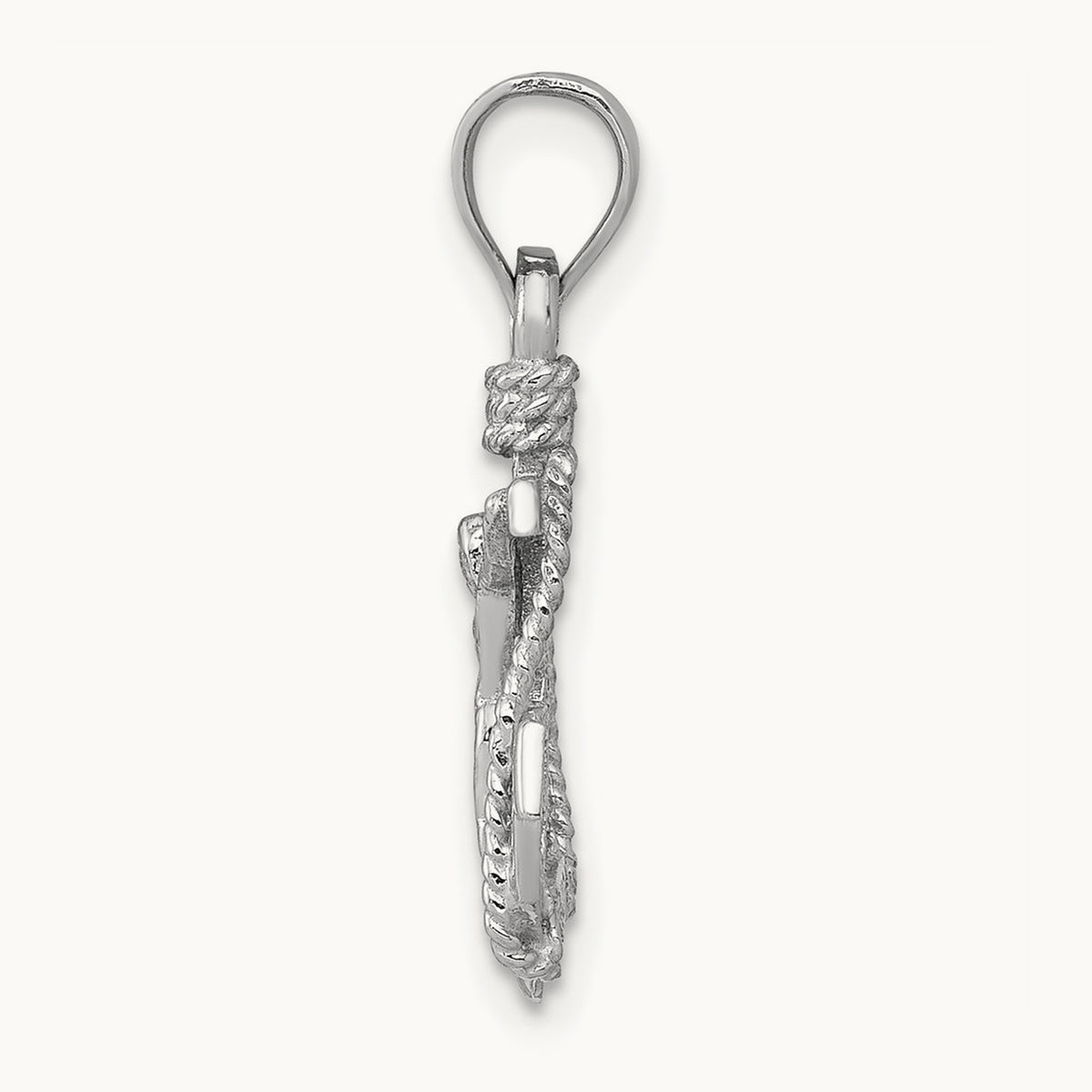 Polished Mariner Crucifix Pendant, 14K White Gold