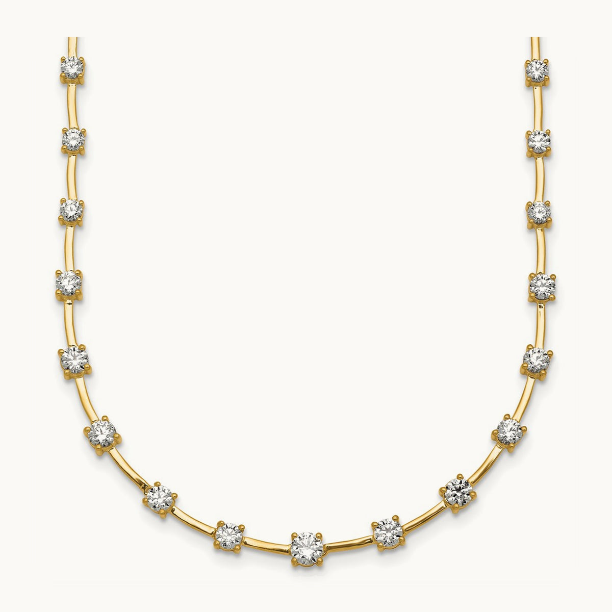 Fashion Tennis Necklace, 2.00 ct tw Lab-Grown Diamond — 14K Yellow Gold