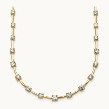 Fashion Tennis Necklace, 2.00 ct tw Lab-Grown Diamond — 14K Yellow Gold