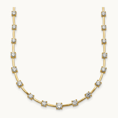 Fashion Tennis Necklace, 2.00 ct tw Lab-Grown Diamond — 14K Yellow Gold