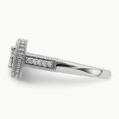 Diamond Cluster Complete Engagement Ring — photo set