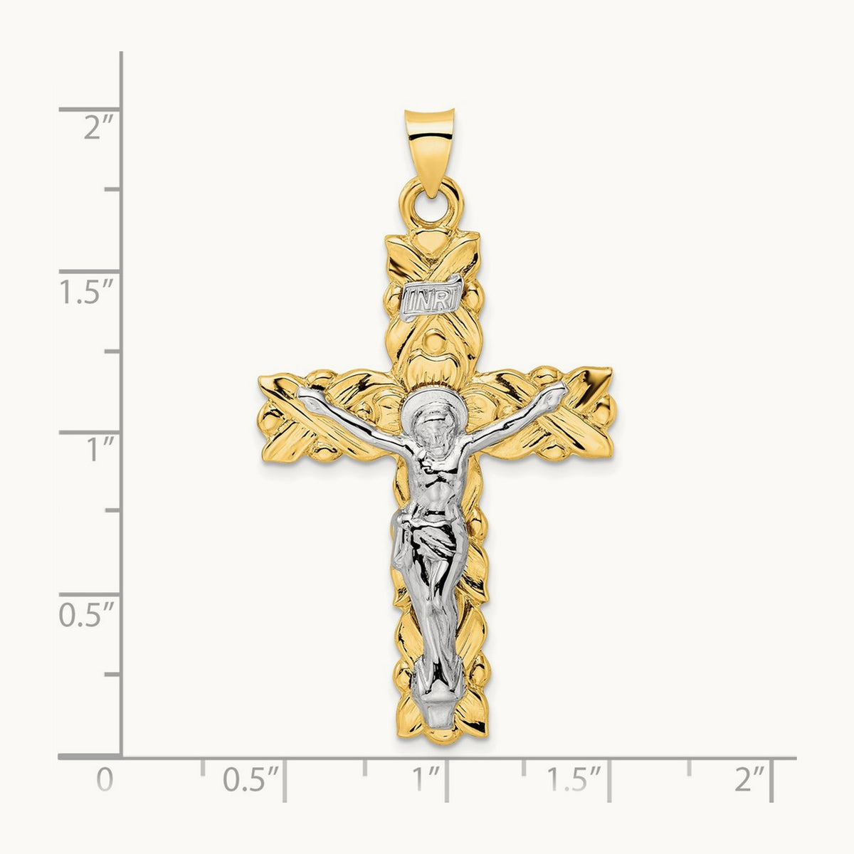 Polished Solid INRI Crucifix Pendant — photo set