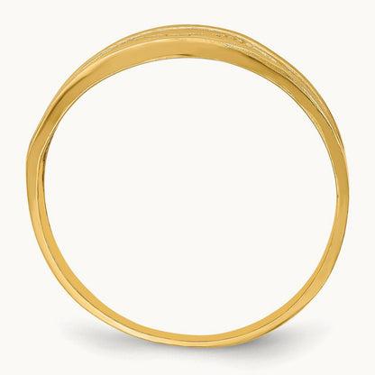 Diamond-Cut Quilted Pattern Ring, 14K