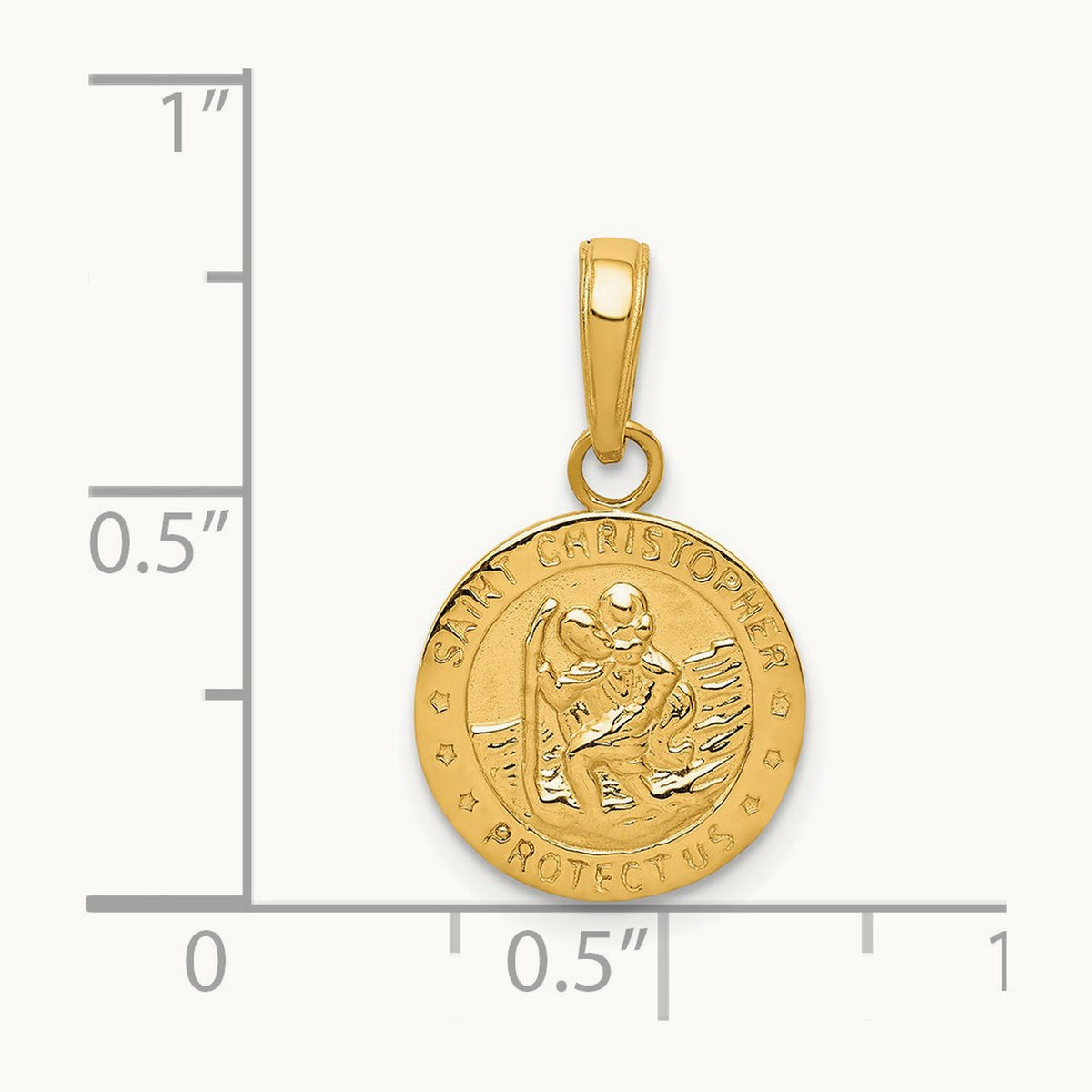 Saint Christopher Medal Charm, 14K