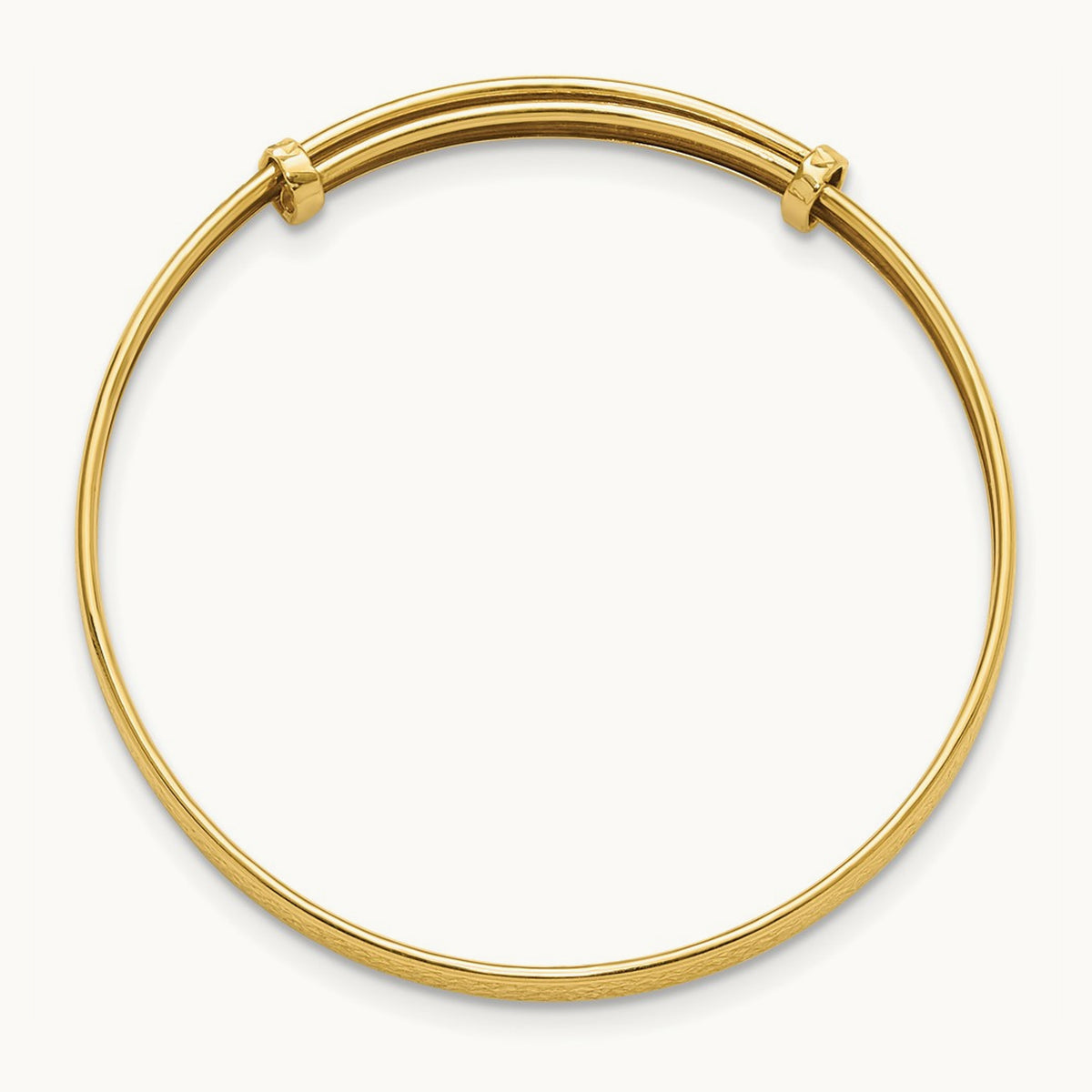 Polished Diamond-cut flexible Baby Bangle, 14K
