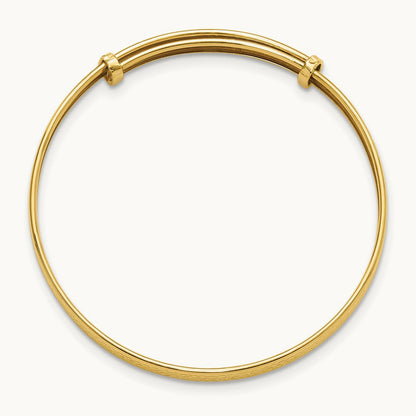 Polished Diamond-cut flexible Baby Bangle, 14K