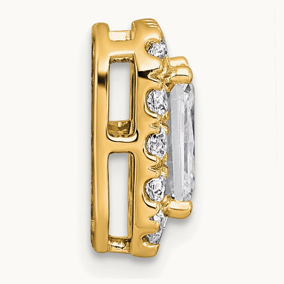 Radiant Halo Chain Slide, 0.25-5.50 ct tw Lab-Grown Diamond — 2 ct, 14K Yellow Gold