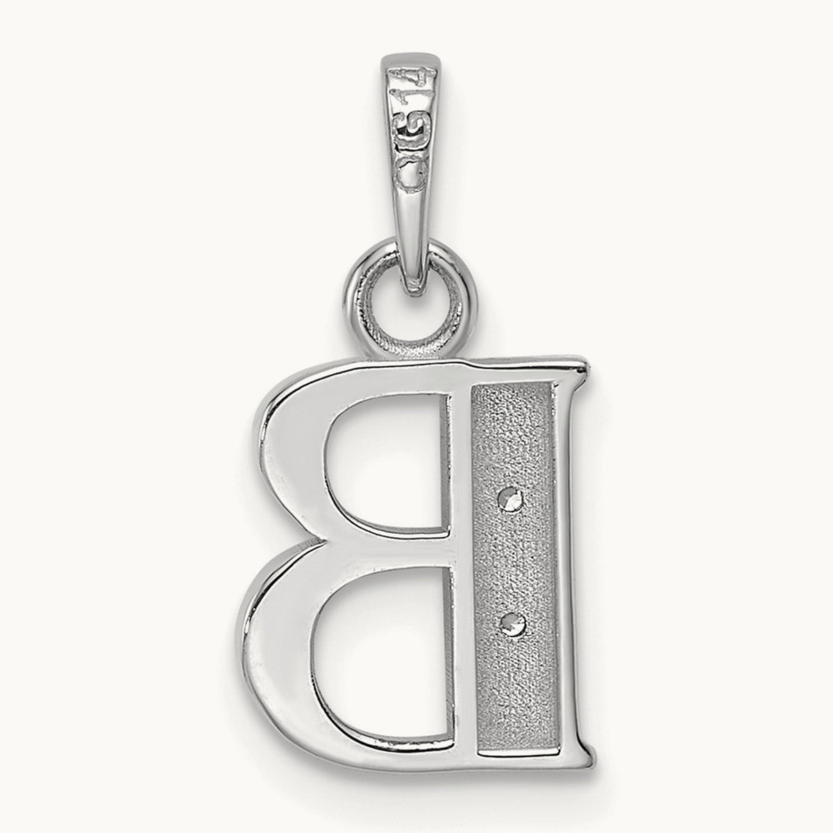Diamond Letter B Initial Pendant, 14K White Gold