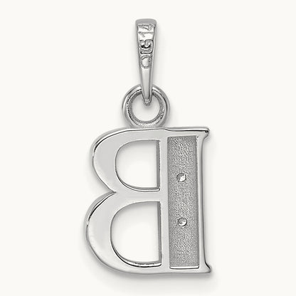 Diamond Letter B Initial Pendant, 14K White Gold