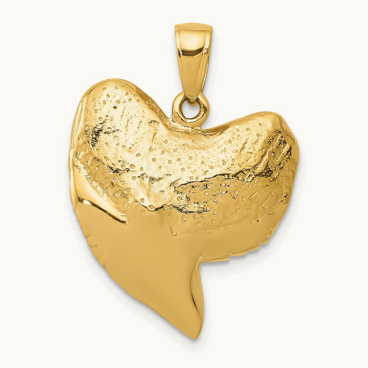 Solid Polished 3-D Shark Tooth Pendant — photo set