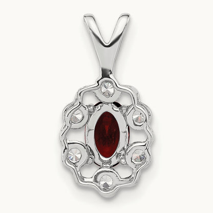 Created Ruby Pendant, 0.10 ct tw Lab-Grown Diamond