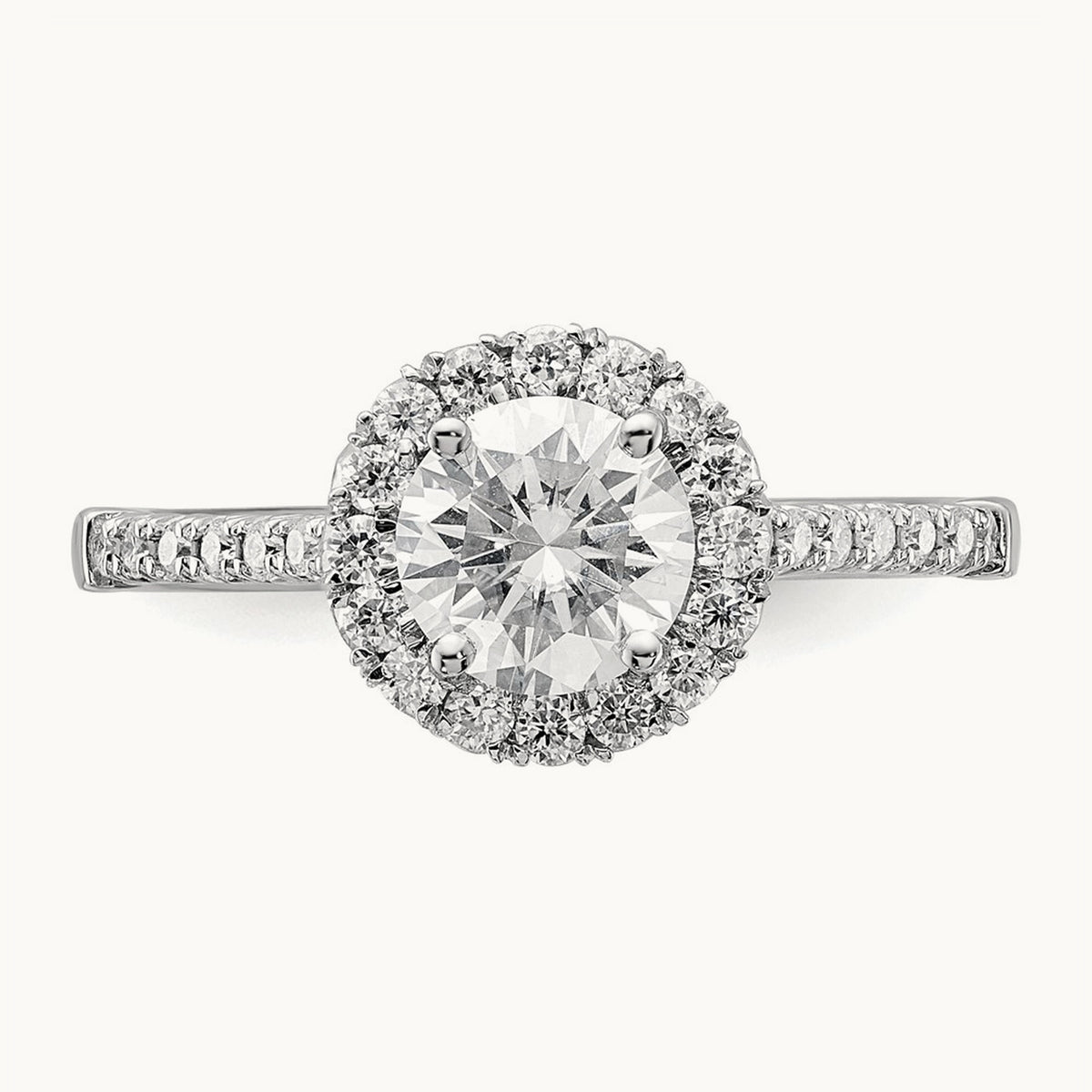 Semi-Mount Engagement Ring, 0.25-0.50 ct tw Lab-Grown Diamond — 1/3 ct (holds 1 ct center) · VS/SI (Great), 14K White Gold, 7