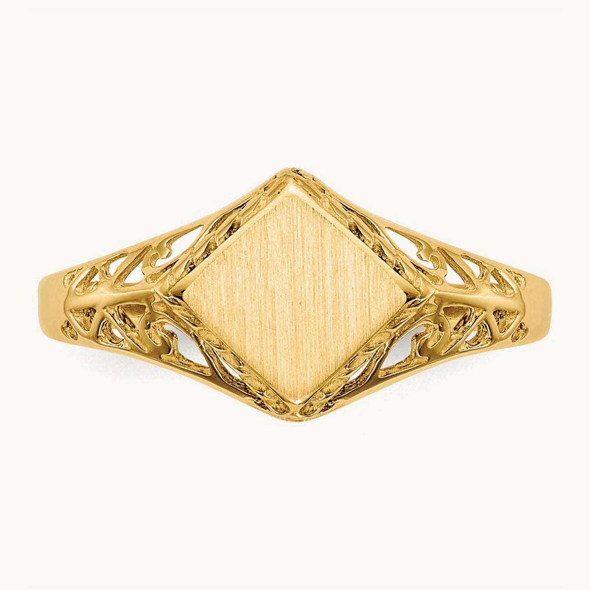 8.5x8. Open Back Signet Ring, 0mm, 14K