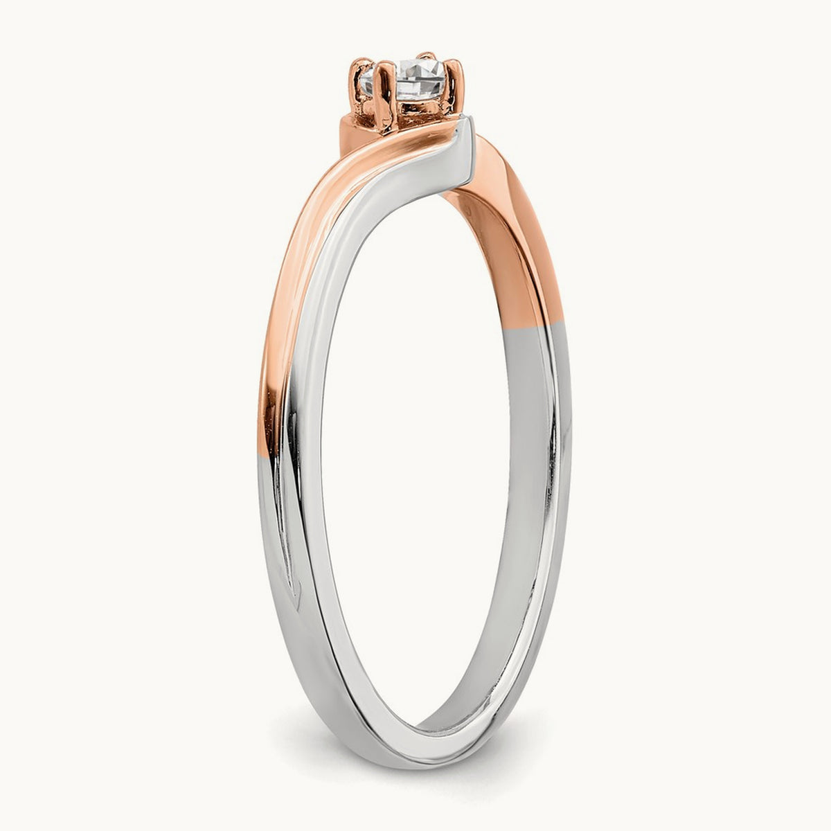 And Rose Plating Gold First Promise Promise Ring, 0.10 ct tw