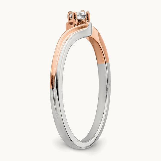 And Rose Plating Gold First Promise Promise Ring, 0.10 ct tw