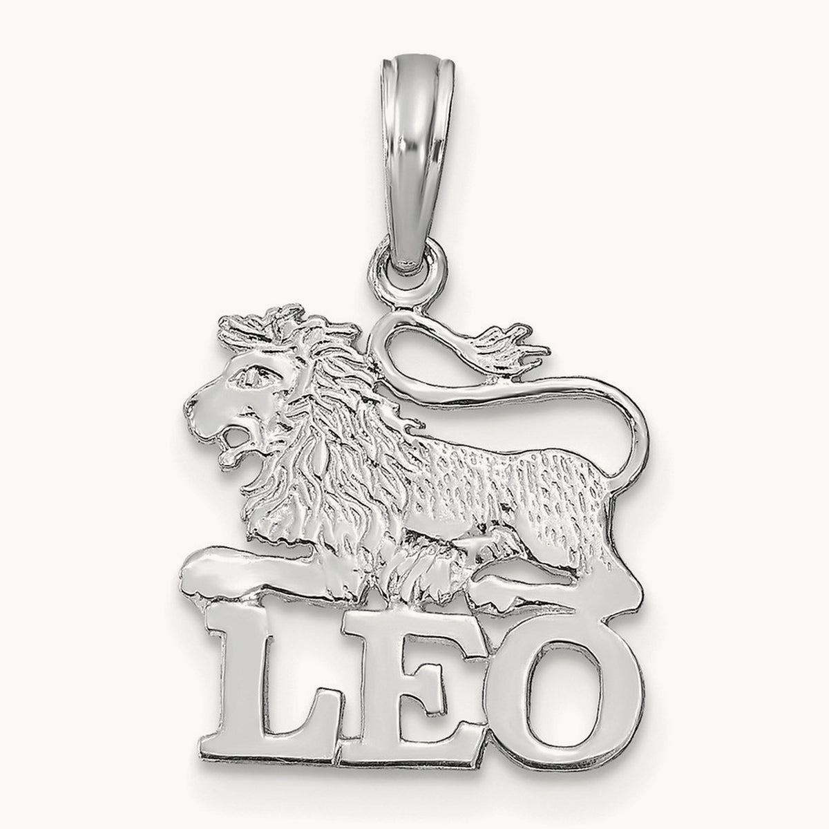 LEO Zodiac Charm — 14K White Gold