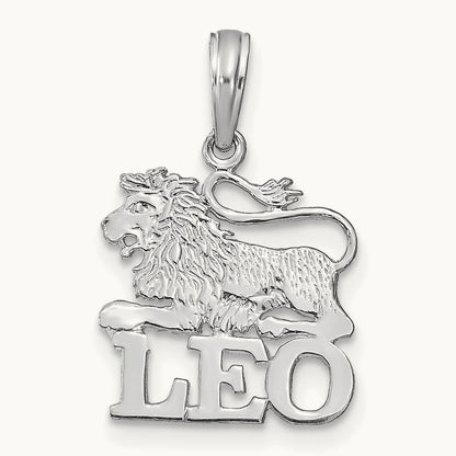 LEO Zodiac Charm — 14K White Gold