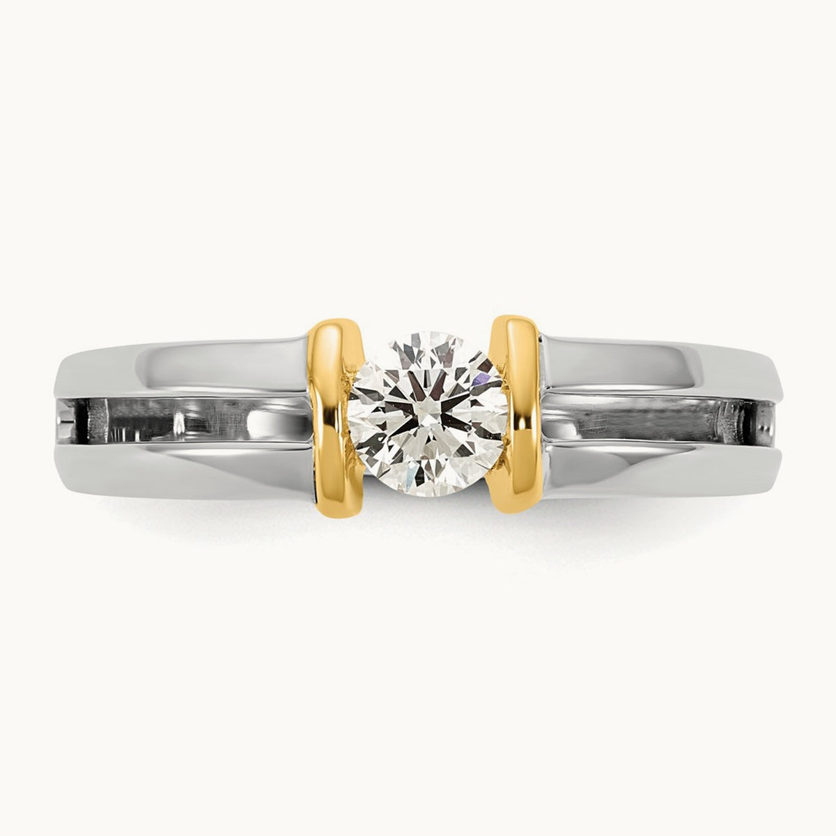 .5ct Mens Wedding Band, 14K Two-tone