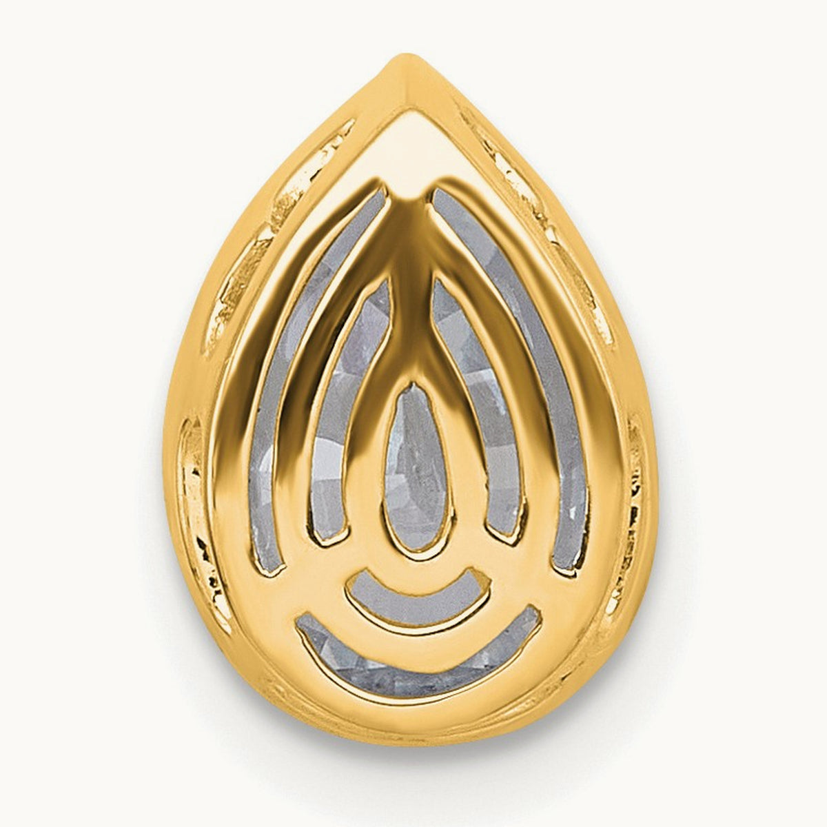 Pear Bezel Chain Slide, 0.25-3.00 ct tw Lab-Grown Diamond — 2 ct, 14K Yellow Gold