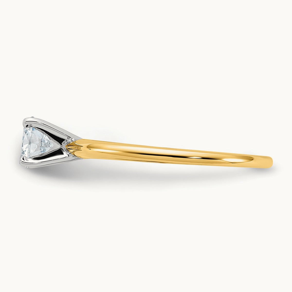 Round Solitaire Engagement Ring, 0.50 ct tw Lab-Grown Diamond — 14K Two-Tone