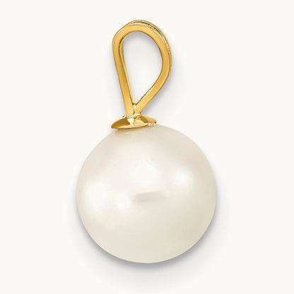 7- Round White Saltwater Akoya Cultured Pearl Pendant, 8mm, 14K Gold