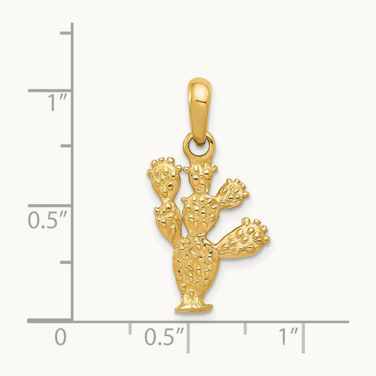 3-D Cactus Pendant, 14K