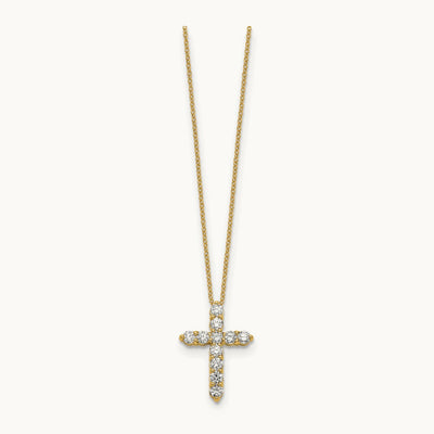 Diamond Cross 18 inch Necklace, 14K