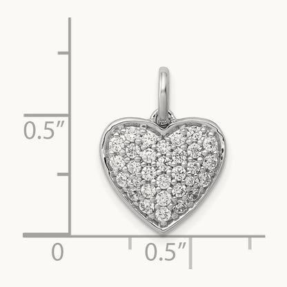 5/8ct. Diamond Heart Pendant, 14K White Gold