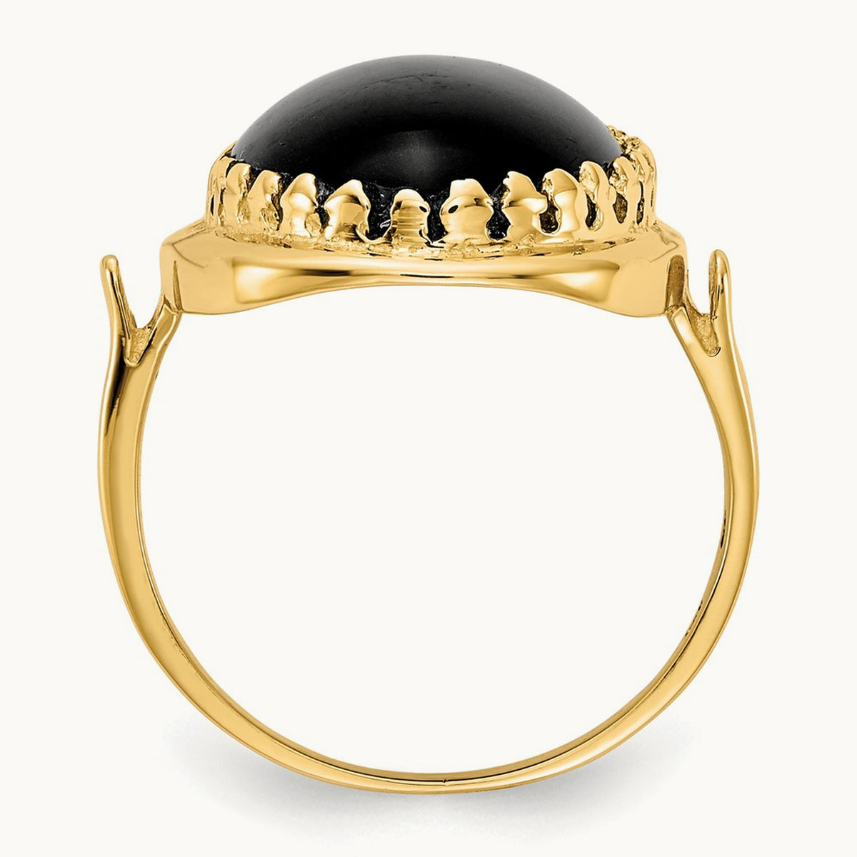 16x12mm Oval Onyx Ring, 14K