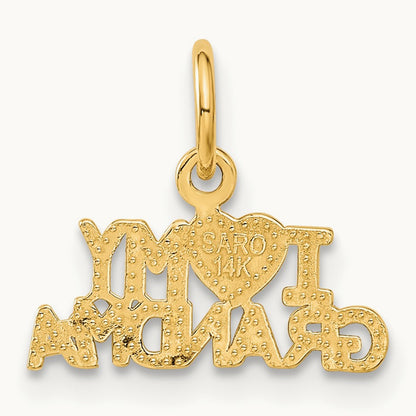 I HEART MY GRANDMA Charm — 14K Yellow Gold