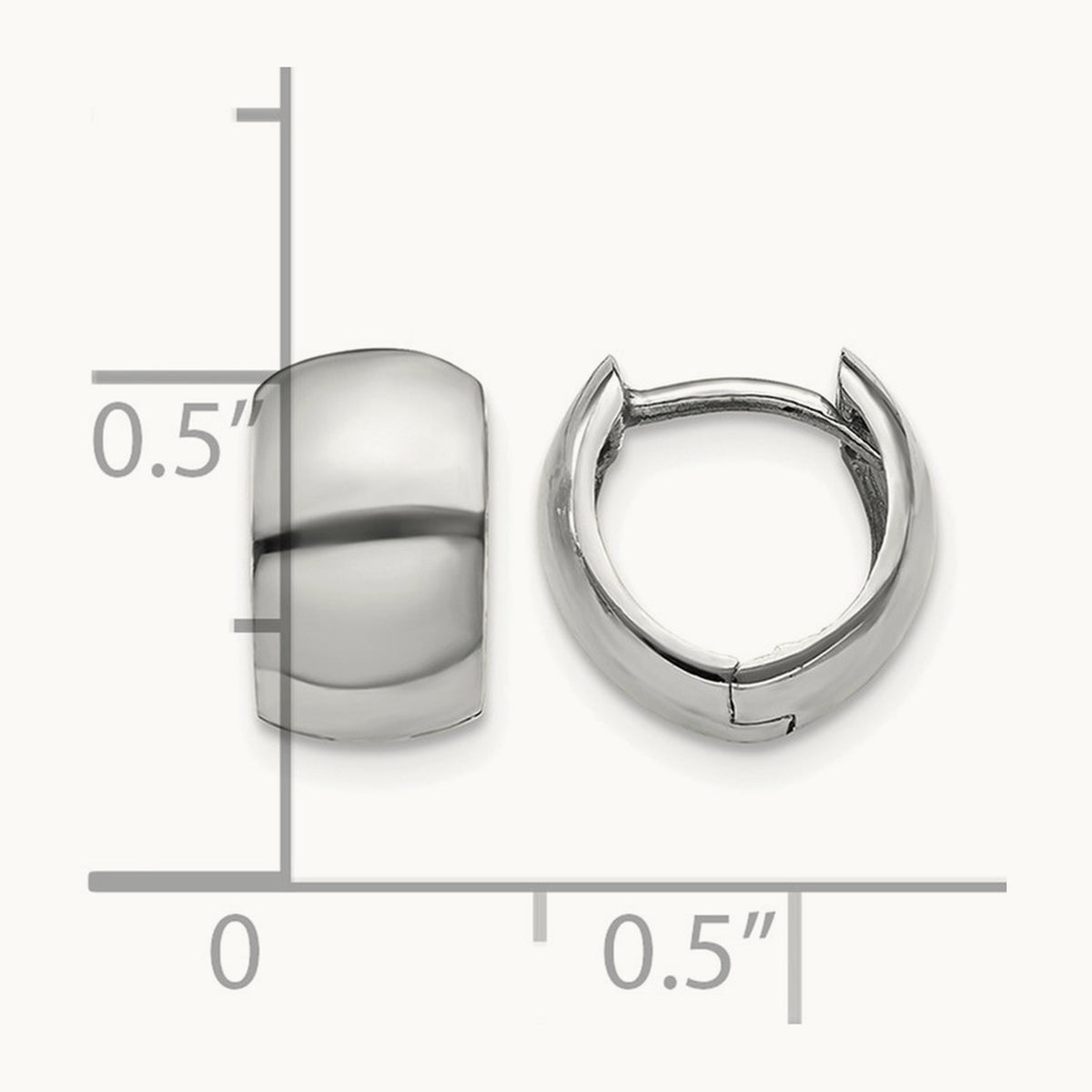 Round Hinged Hoop Earrings, 14K White Gold