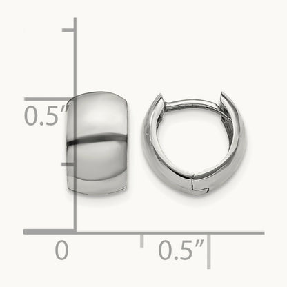 Round Hinged Hoop Earrings, 14K White Gold