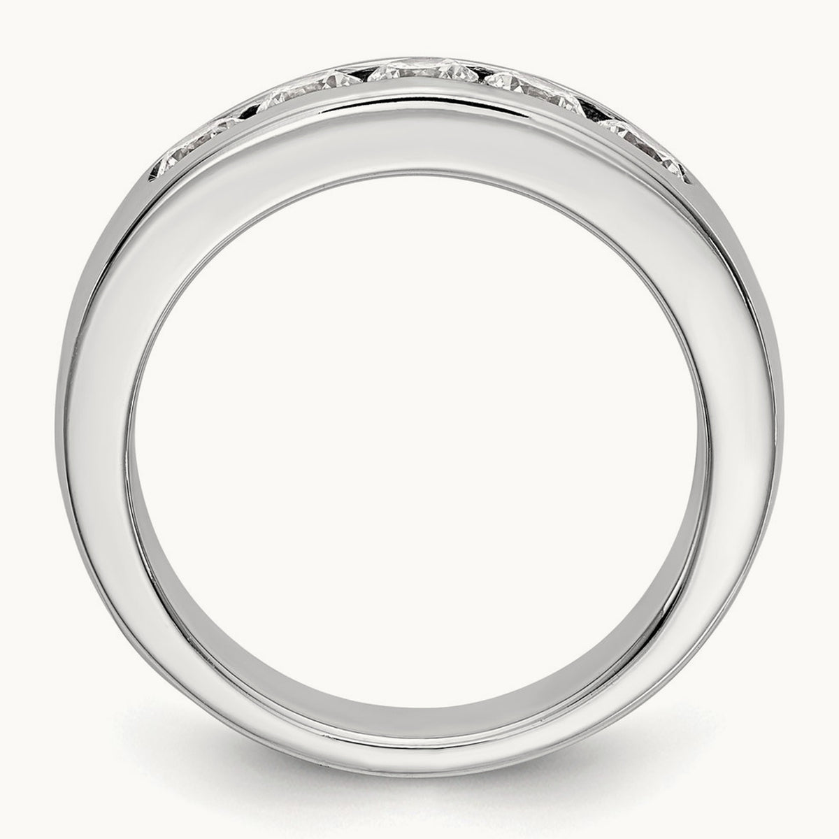 5-Stone Diamond Channel Band, 14K White Gold