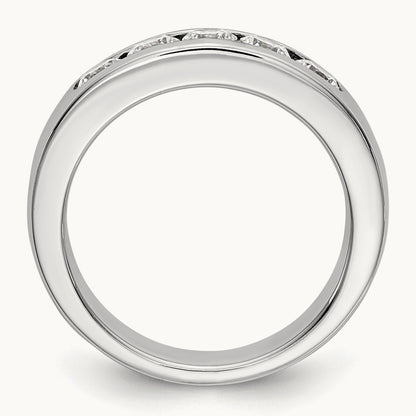 5-Stone Diamond Channel Band, 14K White Gold