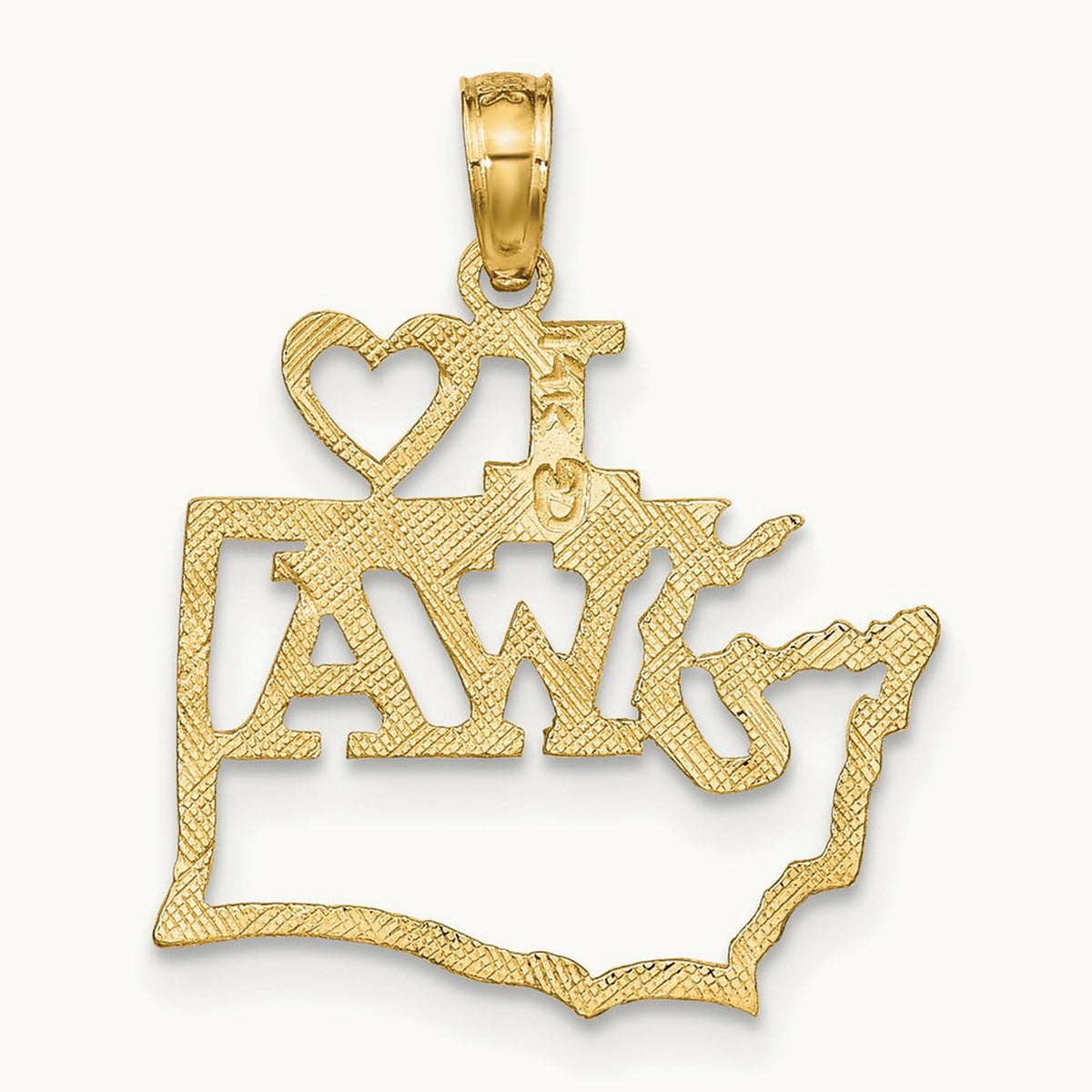Solid Washington State Pendant, 14K
