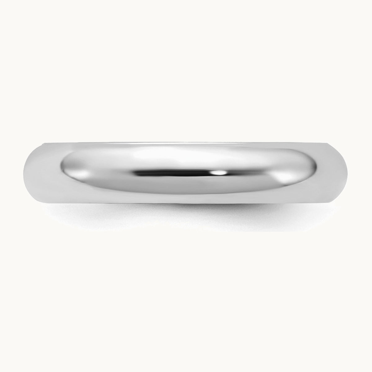 Sterling Silver Rhodium-plated 4mm Comfort Fit Band