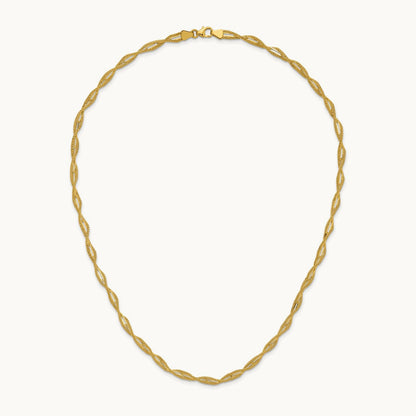 Polished and Textured Twist Necklace, 14K — Leslie's