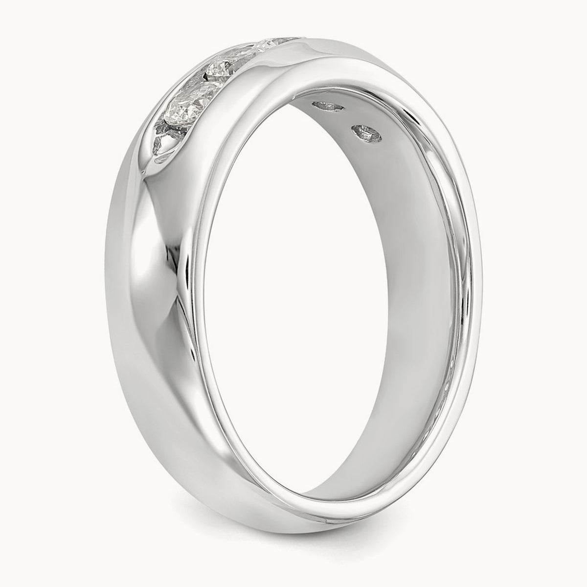 5-Stone Diamond Channel Band, 14K White Gold