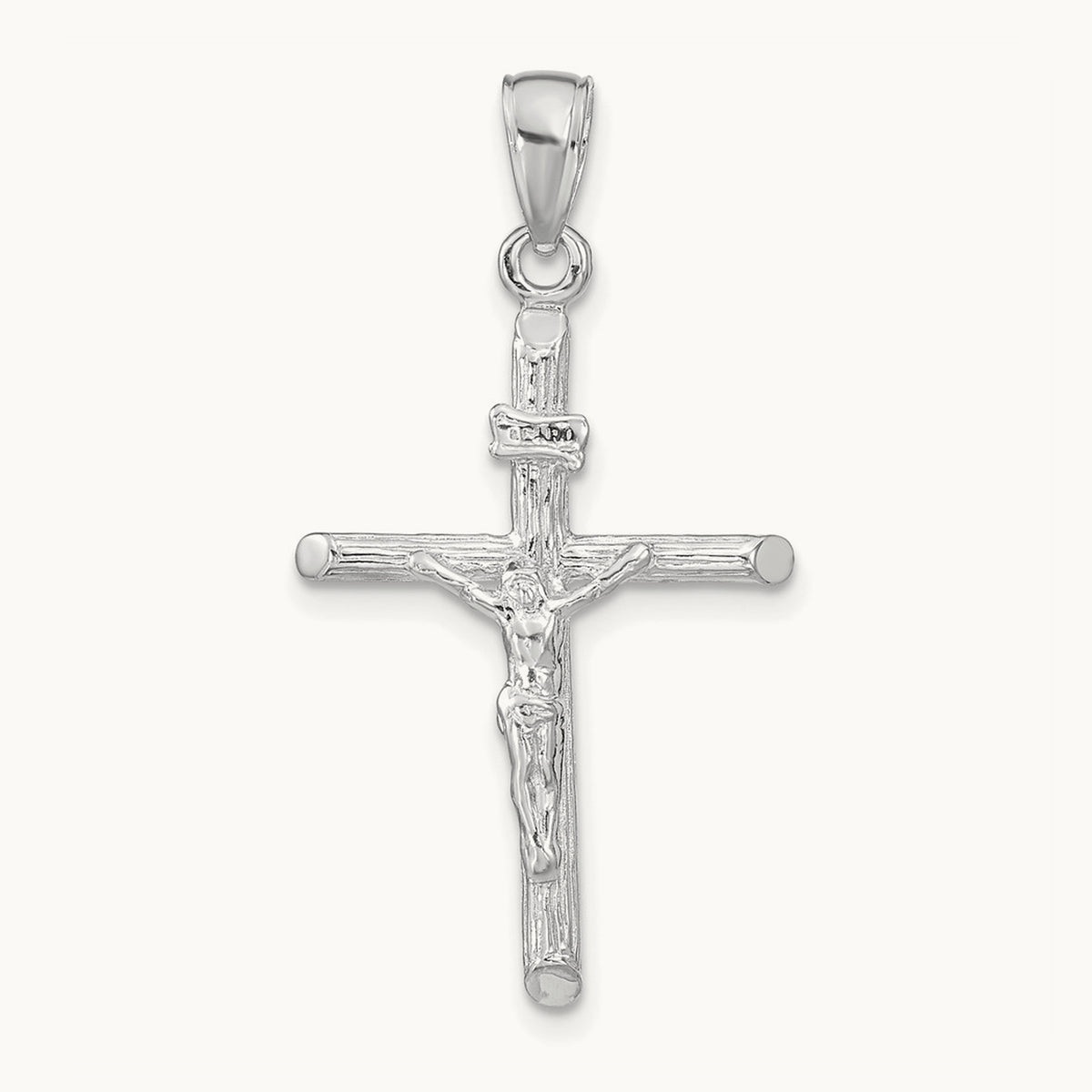Crucifix Pendant — 14K White Gold