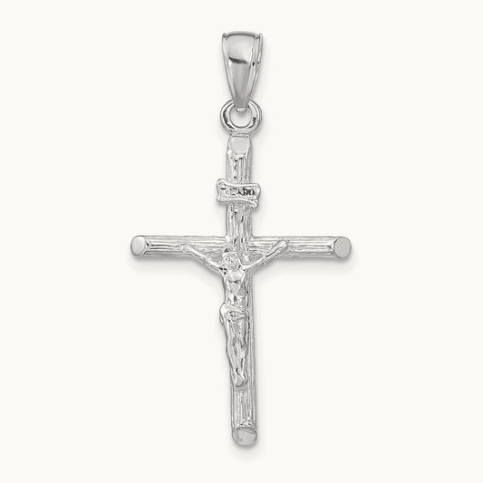 Crucifix Pendant — 14K White Gold
