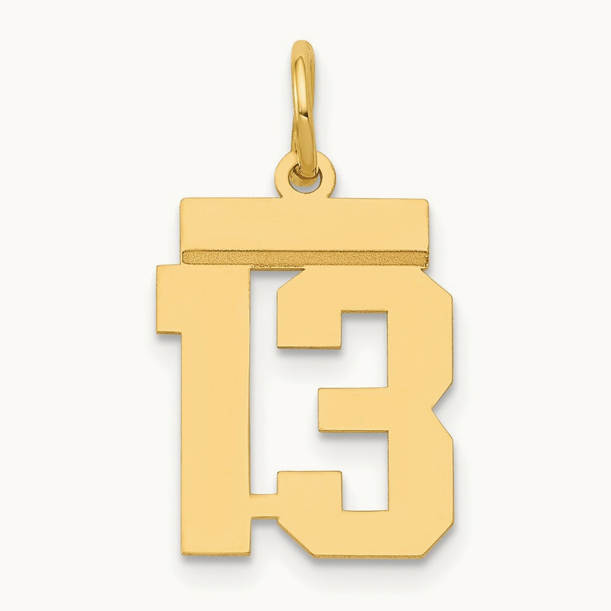 Small Polished Number 13 Charm, 14K