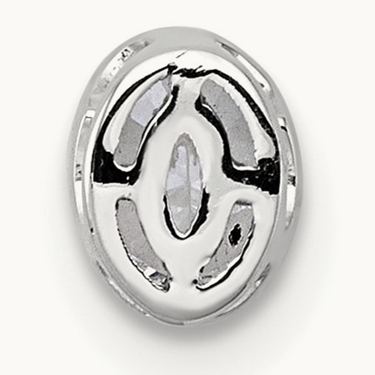 Oval Bezel Set Chain Slide Pendant, 0.25-3.00 ct tw Lab-Grown Diamond — 1/4 ct, VS (Best), 14K White Gold